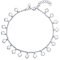 Amberta Bracelet de Cheville avec Breloques pour Femme en Argent Sterling 925/1000: Trèfles - 22 + 3 cm