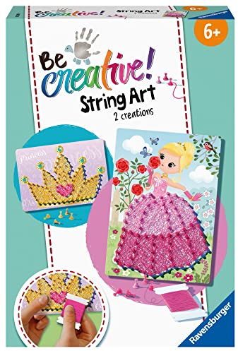 Ravensburger 18245 BeCreative String Art Prinzessin - Kreative Fadenbilder mit romantischer Prinzessin und Krone, für Kinder ab 6 Jahren
