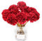 Tinsow 12 Stück künstliche Chrysanthemen, künstliche rote Kugelblumen, Burgunderrot, Herbstblumen für Weihnachten, Herbst, Bauernhaus, Heimdekoration (12, rot)