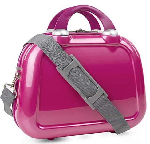 ITACA - Neceser de Viaje Mujer Rígido, Estuche Maquillaje Juvenil, Material Ligero y Resistente, Fucsia