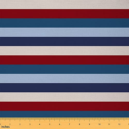 Rot Blau Gestreifter Stoff Meterware Geometrische Linien Möbelstoff Ombré Regenbogen Dekostoff Patchwork Moderne Abstrakte Kunst Drinnen Draußen Stoff Wasserdichter Stoff Jungen Diy 92 x 150 (HxB)
