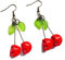 2 Stücke 3D Schädel Rot Kirschblatt Ohrringe übertriebene Punk Rockabilly Ohrringe Halloween Geschenk für Frauen und Mädchen