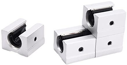 Uinfhyknd 4 x SBR12UU Kugellager für Router, linear, 12 mm, silberfarben