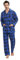 Amaxer Hommes Pyjamas 100% Coton Flanelle Pyjamas Hommes Pyjamas d'intérieur Pantalons à Manches Longues,Motif à Carreaux Bleu et Noir,S