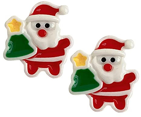 QWUVEDS Weihnachtsohrringe, niedliche Ohrstecker, Weihnachtsschmuck, Ohrringe, tägliche Partyzubehör, Harz, Schmuck, Geschenke für Frauen Statement Ohrringe Silber