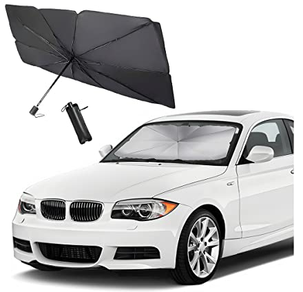 CGEAMDY Parasol Coche Delantero Plegable, Sombrilla Paraguas del Coche para Lunas Delanteras, Protector Solar Paraguas para la Mayoría de los Vehículos, Protector UV para Coche Parabrisas(Grande)