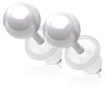 Bungsa® Kugel-Ohrstecker 6mm aus Keramik Damen - 3 Farben