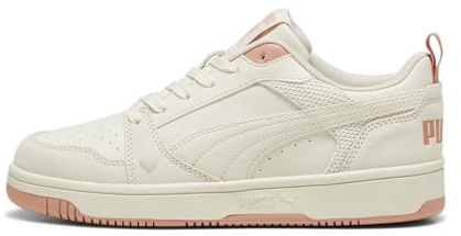 PUMA Damen Rebound v6 Low Coquette Sneaker, Alpine Snow-Deeva Peach, 38.5 EU
