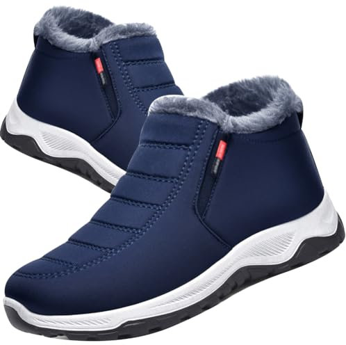 AZMAHT Chaussures pour Pied Gonflé Femmes Hiver Chaud Marche Personnes âGéEs pour Les Pieds Enflés La Fasciite Plantaire Baskets De Marche Chaussures de Sport à Enfiler,Bleu,44/270mm