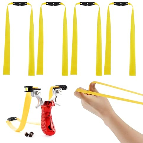 XoeLLe 4 Pezzi Elastico per Fionda, Elastici Fasce Elastiche di Ricambio Catapulta Bande di Gomma Fionda Caccia Catapulta Ricambio per Piatto per Fionda per Giochi di Tiro all'Aperto Fionde