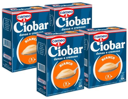 4X Cameo Ciobar Bianco Preparato per Cioccolata Calda al Cioccolato Bianco Denso e Cremoso Scatola con 5 Bustine 105g [4 Confezioni]