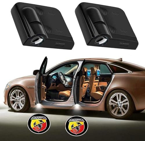 2 Pièces Projecteur D'éclairage Logo LED Porte de Voiture Lumières de Bienvenue, Accessoires Lumière Projecteur Laser Porte, Pour Abarth