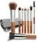 Lot de 8 pinceaux de maquillage de voyage avec étui, pinceaux de maquillage pour fond de teint, poudre, sourcils, correcteurs, ombres à paupières, taille voyage (marron)