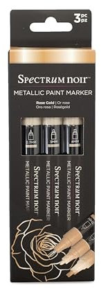 Spectrum Noir - High Shine Opaque Metallic Paint Marker Pack of 3 - Rose Gold