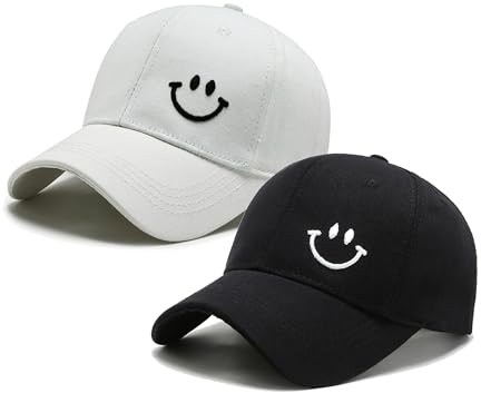 LuckyCao 2 Stück Basecap Herren Damen Baseball Cap Sommer Baseballkappe Damen Freizeit Kappe Sport Verstellbare Atmungsaktiv Kappe Herren, Sonnenschutz Kappe, Einheitsgröße