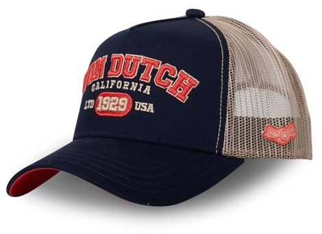 Von Dutch Kappe für Damen & Herren, College, verstellbare Trucker-Kappe mit Snapback, Blau, Rot, Größe TU, blau, Einheitsgröße