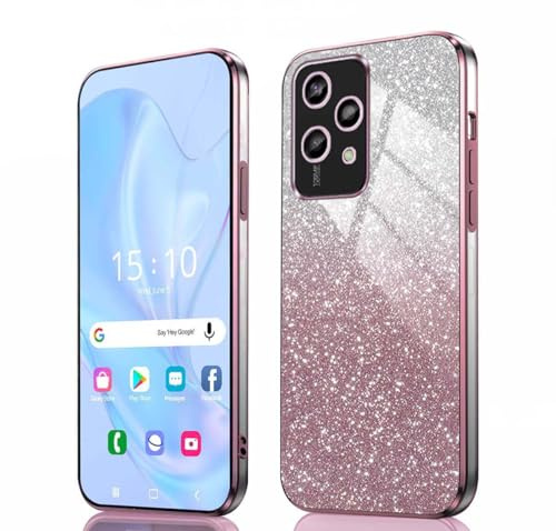 GOKEN Cover per Honor 200 Lite - Custodia Morbida in Silicone Antiurto, Case con Bordi Elettroplaccati e Carta Glitter Integrata -Rosa Sfumato