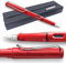 Fountain Pen Lamy Safari - Personalised with Engraving (Red, 1.1mm Italic Nib)