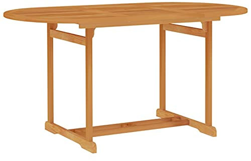 LAPOOH Gartentisch, Esstisch, Couchtisch, Balkontisch, Balkon Tisch, Balkonmöbel Kleiner Balkon, Beistelltisch, 150x90x75 cm Teak Massivholz
