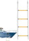 4 Step Boat Rope Ladder | Marine Rope Ladder With 2 Hooks | Nylon Rope Boat Ladder,Lightweight Foldable Stainless Steel Climbing Ladder For Canoe, Kayak, Pickup Box, Boat