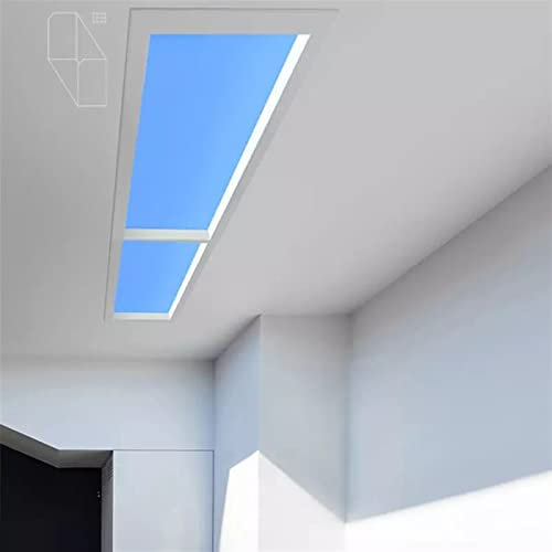 AOXCHEN Lumière Bleue Artificielle de Ciel de Bâti Affleurant, Plafonnier de Panneau de Lumière du Soleil de LED, Irradiation de Lumière du Soleil par une Lucarne D'imitation(I 600 * 600mm)