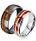 Daesar Partnerringe mit Gravur 8MM, Hochzeitsringe Paar Edelstahl mit Holz Trauringe Verlobungsringe für Sie und Ihn Silber Gr.54 (17.2)& Schwarz Gr.69 (22.0)