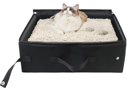 40*30*15cm Faltbare Katzentoilette mit Deckel, ReiseKatzenklo Reisetoilette | Wasserdicht, Oxford-Gewebe, für große Katzen, tragbar für den Außenbereich