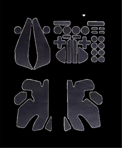 Per Rog Ally Adesivo protettivo Adesivo antiscivolo Gamepad Maniglia Grips Skin Sticker Cover (modello del diamante nero)