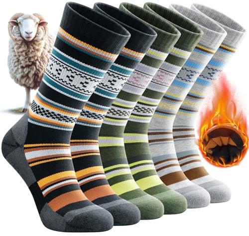 Benirap Merino Socken Wandersocken Outdoor Thermosocken Wintersocken, Professionell AntiBlasen Trekkingsocken Arbeitssocken Warme Wollsocken Skisocken für Herren Damen, 3 Paar