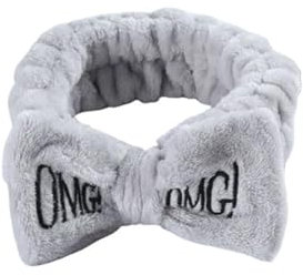 VONCYKI OMG Haarbänder mit Buchstabenschleife, vielseitig einsetzbar, für Mädchen und Damen, weiche Turbane, elastische Haarbänder, Korallen-Fleece, Make-up-Assistent, Kopfbedeckung (7)
