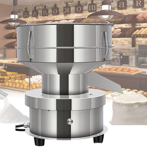 Vibrating Sieve with 60 mesh Sieve Electric Sieve Machine for Flour 3kg/h Processing Capacity Electric Flour Sieve Automatic Sieve Shaker 1350r/min 50W,10cm