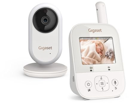 Gigaset Baby 300 Video – Video-Babyphone mit Zwei-Wege-Audio – sichere FHSS Technologie - 2,8“ LCD-Bildschirm - Lange Akkulaufzeit–Nachtlicht-Temperatursensor, Cream White/Warm Grey [Deutsche Version]