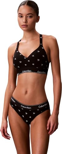 Calvin Klein Damen Bralette Lift mit Logobund, Schwarz (Diamond Logo Black), L