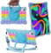 Funda de Silicona Suave con Soporte Giratorio de 360 ​​Grados for Tableta Lenovo Xiaoxin Pad 2024 M11 de 11 Pulgadas TB-330FU TB-331FC(Colorful Blue,Tab M11 2024)