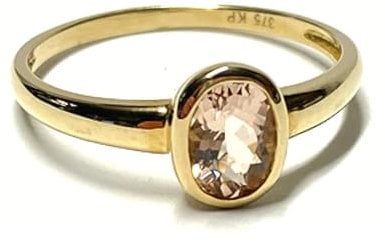 Ring 375/- Gold Edelstein Morganit oval facettiert Solitärring #58