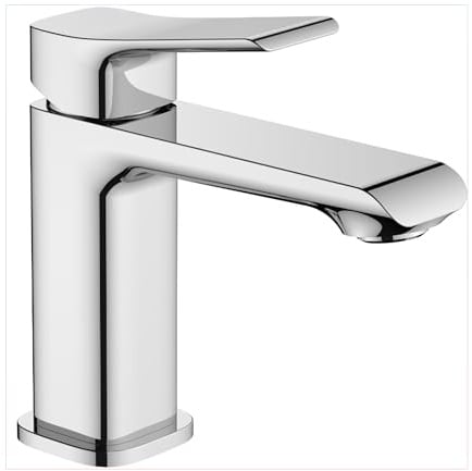 BELZ Wasserhahn Bad,Waschtischarmatur Einhandmischer Armatur Waschbecken mit Auslauf Höhe 86 MM,Wassersparend, Massives Messing, Energiesparend, Chrom