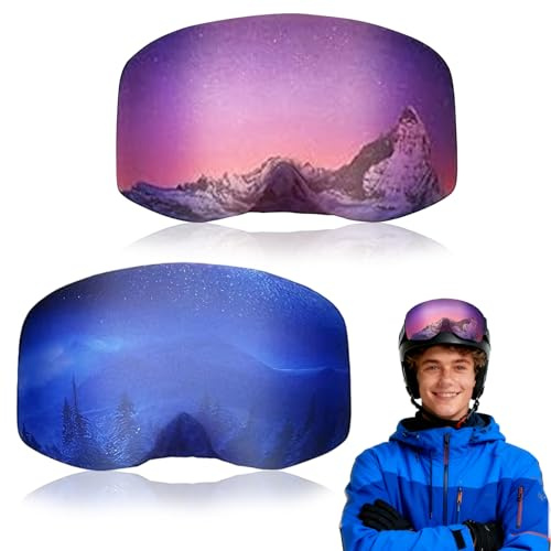 Skibrillen Schutz Überzug, 2 Stück Skibrille Schutzhülle Anti-Kratzer, Skibrillenschutz Überzug Tragbarkeit, Schutzhülle Skibrille, Schützt vor Kratzern, Ski Goggle Cover für Alle Schibrillen