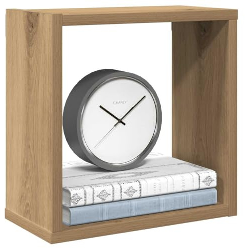 YuuSsea Würfel-Wandregale, 2er-Set, Artisan-Eiche, 30x15x30 cm, Holzwerkstoff, schwebende Wandregale für Schlafzimmer, praktische Aufbewahrung