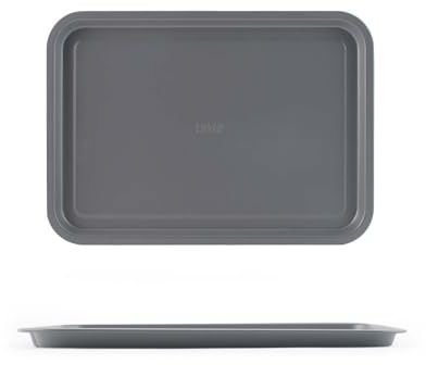 H&H Teglia Rettangolare Deli Chef 35x25 cm in Alluminio con Rivestimento Antiaderente – Colore Grigio – Teglia per Dolci e Preparazioni da Forno – Lavabile in Lavastoviglie – Uso Professionale