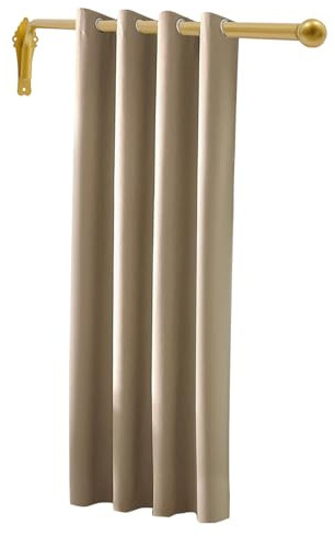 Schwenkbare Vorhangschiene 120 cm, 180° drehbare Gardinenstange aus Metall in Gold, Wandmontage, belastbar bis 9 kg, für Laden, Küche & Ausstellung, inkl. Endstücke