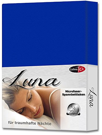 CelinaTex Luna Spannbettlaken 180 x 200 cm royal blau Polyester Bettlaken Mikrofaser Spannbetttuch