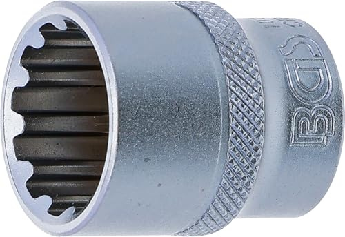 BGS 10318 | Steckschlüssel-Einsatz Gear Lock | SW 18 mm | Antrieb Innenvierkant 10 mm (3/8) | Chrom-Vanadium-Stahl | Verchromt, matt | mit Rändelung