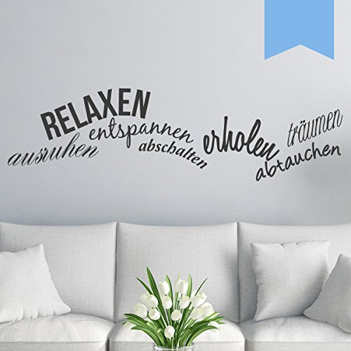 WANDKINGS Wandtattoo RELAXEN, entspannen, abschalten, abtauchen, ausruhen, erholen, träumen 60 x 16 cm lichtblau - erhältlich in 33 Farben