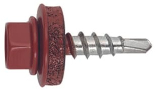 Index afrt144835 – Eingeschränkter Schraube Bohrspitze Abdeckung metal-madera + Dichtungsring p-14 4,8 x 35 RAL 3009