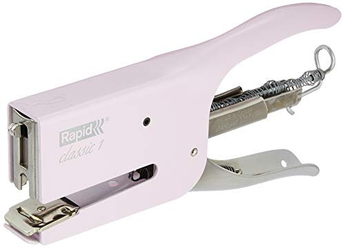Rapid Pince-Agrafeuse Retro K1, Pour Agrafes 26/6 et 26/8mm, Capacité 50 Feuilles, Métal, Strawberry Cream, 5000498