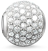 Thomas Sabo Damen Bead Weißer Pavé Karma Beads 925 Sterling Silber K0024-051-14