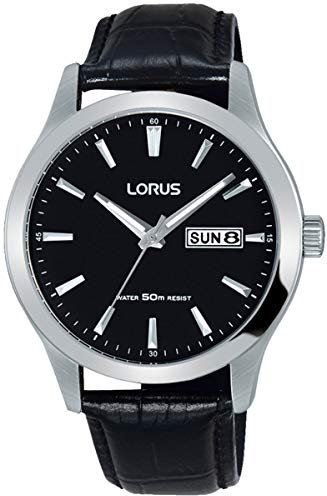 Lorus Watches Herren Analog Quarz Uhr mit Leder Armband RXN27DX9