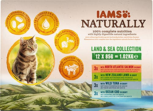 Iams Naturally Katze Land und Sea Collection Multibox groß, 1000 g