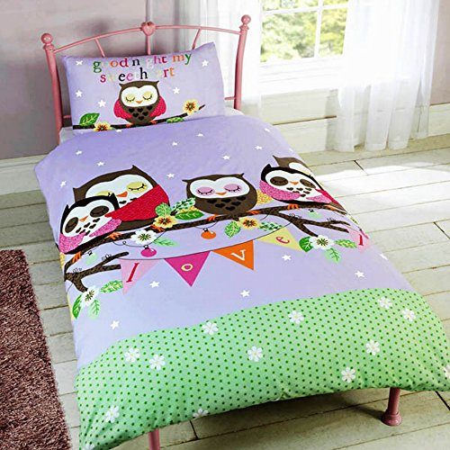 Rapport Home Goodnight Sweetheart Duvet Set, Single, Polyester-Cotton, Multi-Colour, 200 x 135 x 1 cm