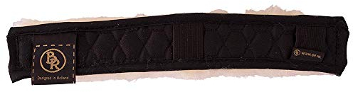 BR Genickriemenschoner aus medizinischem Lammfell, ca. 3 cm breit (Schwarz/Natur)